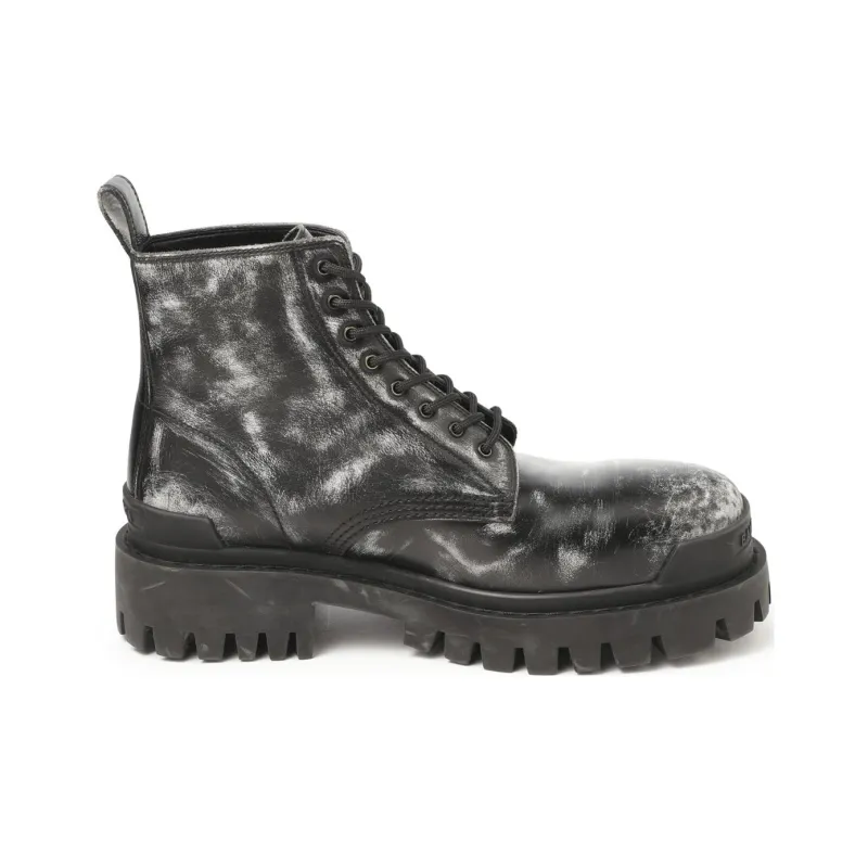 Balenciaga Strike Ankle Boots Black Leather-1