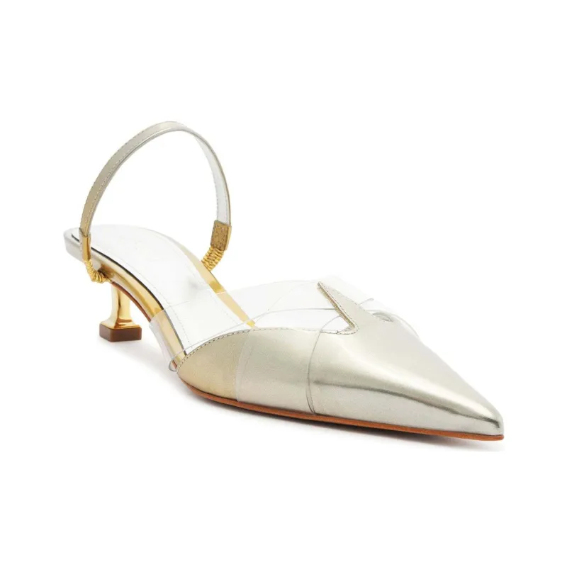 Schutz Tori Kitten Slim Heel High Heels 4.5cm Women's White-2
