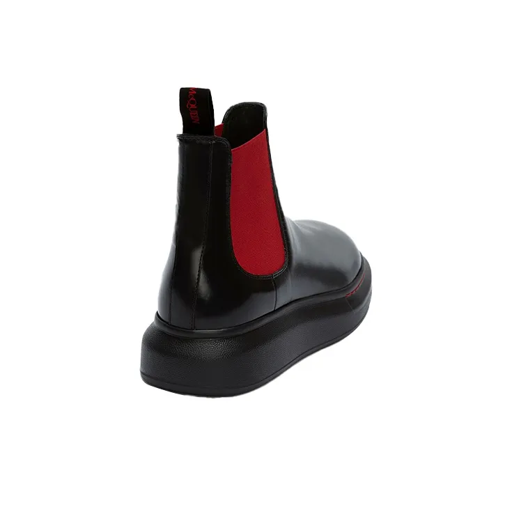 Alexander McQueen Hybrid Chelsea Boot Black Red-2