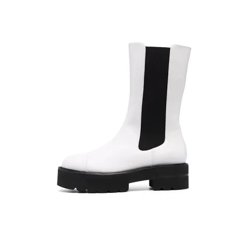 Stuart Weitzman/SW Knee High Chelsea Boots Women's White