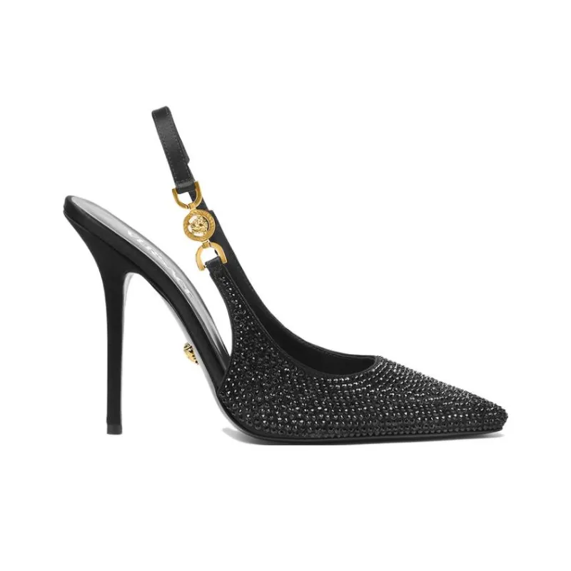 VERSACE Medusa '95 Crystal Slingback Pumps-1