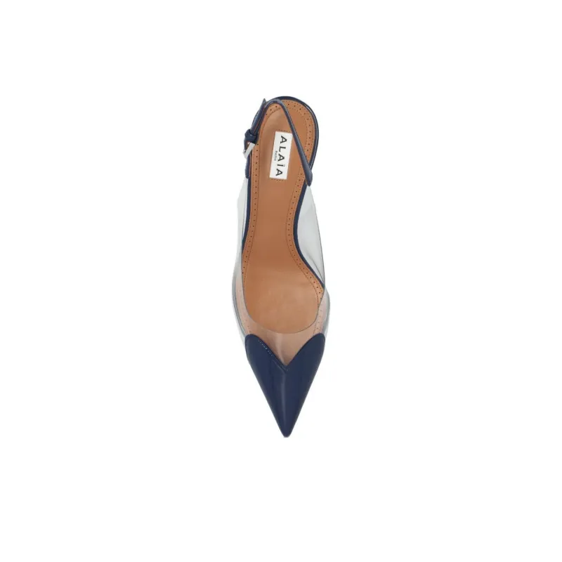Alaia Heart Slim Heel High Heels 7cm Women's Blue-3