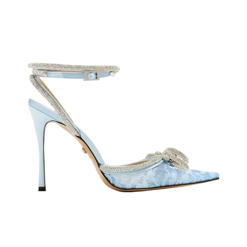 MACH & MACH Double Bow 110mm Lace Pumps-1