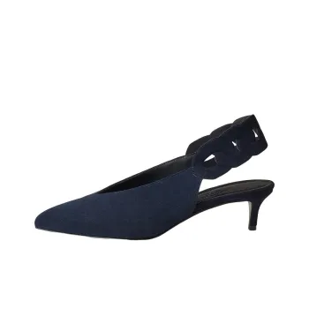 HERMES Gabriella Slim Heel High Heels 4cm Women's Blue