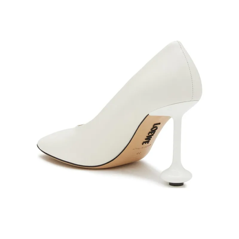 LOEWE Toy Slim Heel High Heels 9cm Women's White-4