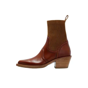 Chloe Nellie Texan Ankle Boots 6.5cm Women's Brown