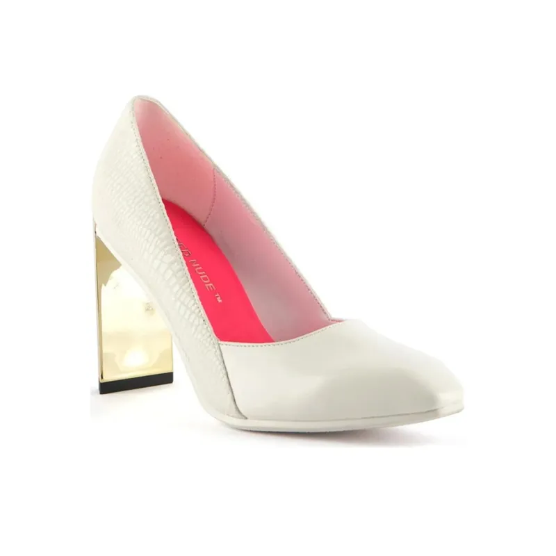UNITED NUDE Block Heel High Heels 8cm Women's White-2