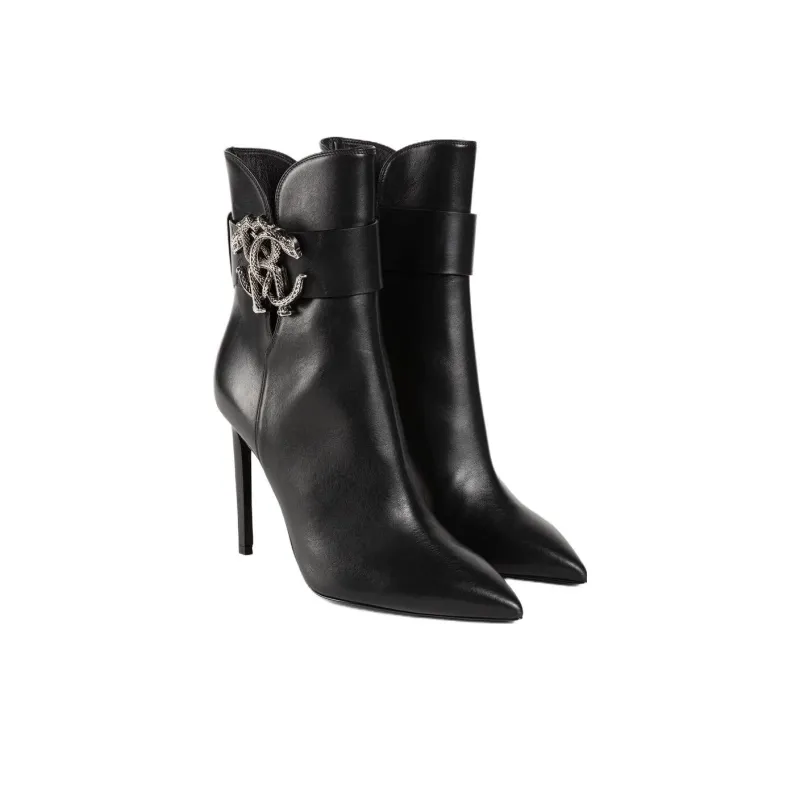 Roberto Cavalli Mirror Snake Leather Boots-2