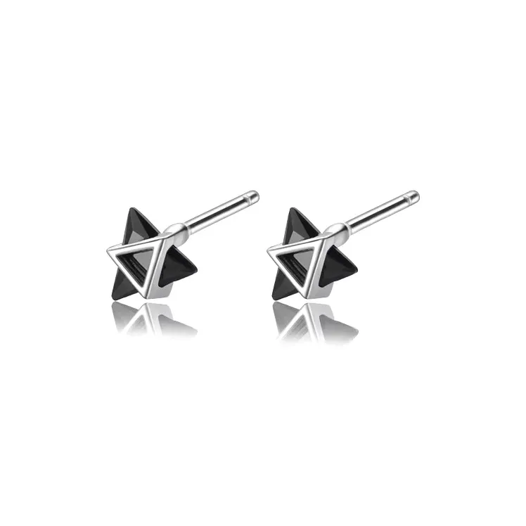 WAW Gold Plated Copper Stud Earrings Men's-1