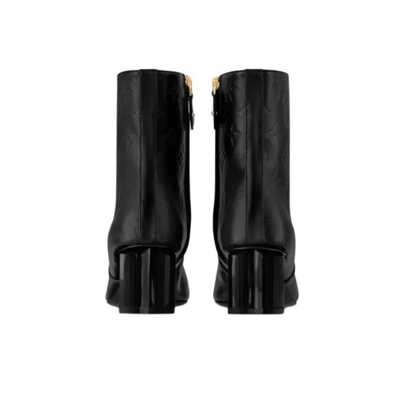 LOUIS VUITTON Silhouette Ankle Boots 6cm Women's Black-3