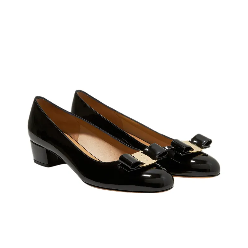 FERRAGAMO Vara Bow-detail Leather Pumps-1