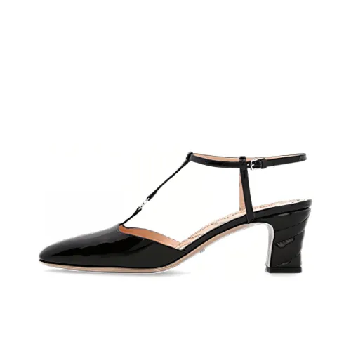 GUCCI Double G Chunky Heel High Heels 5.5cm Women's Black