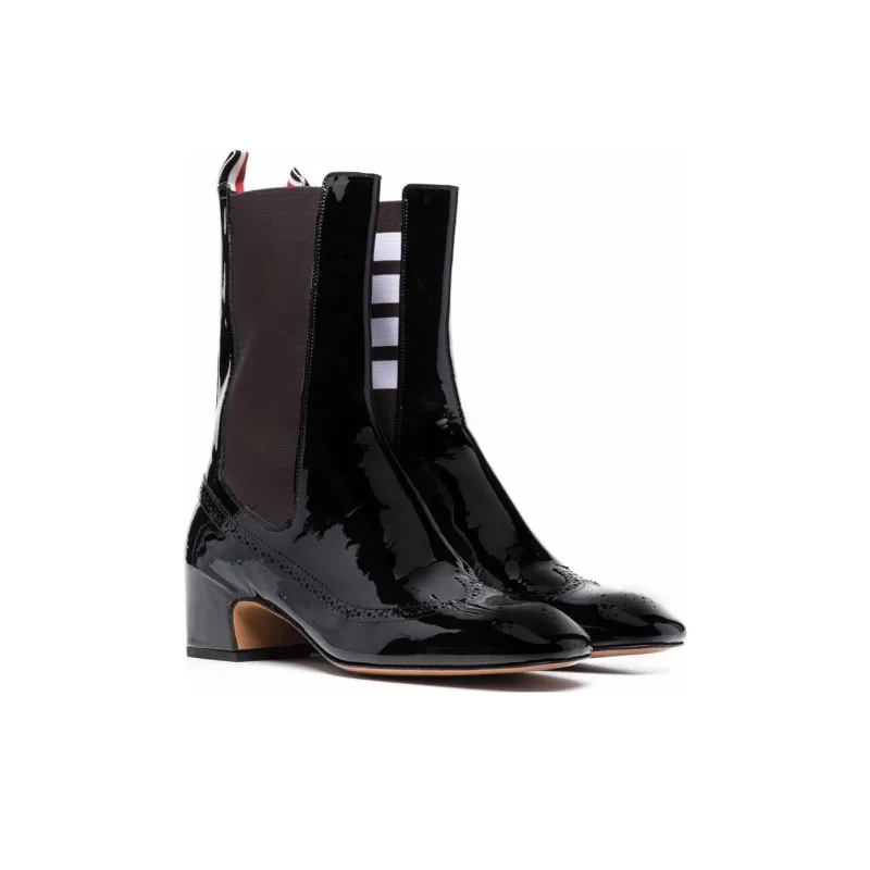 THOM BROWNE Four-bar Stripe Ankle Boots-2