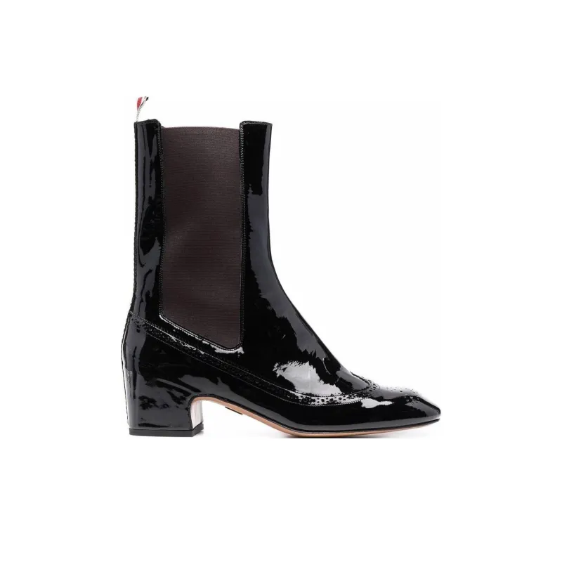 THOM BROWNE Four-bar Stripe Ankle Boots-1