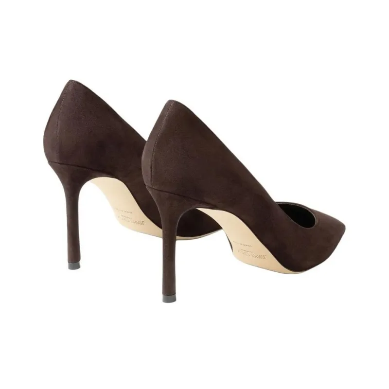 Jimmy Choo ROMY Slim Heel High Heels 8.5cm Women's Coffee-3