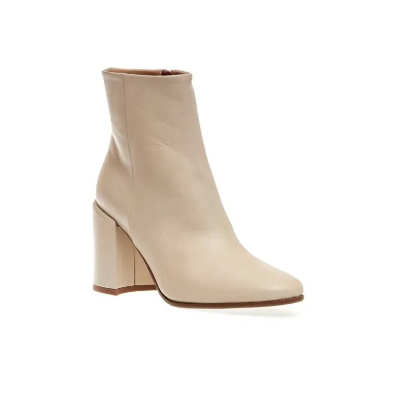 HALMANERA Ankle Boots 8cm Women's Beige-2