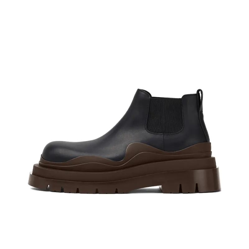 Bottega Veneta Tire Chelsea Ankle Length Chelsea Boots Men's Raven-0