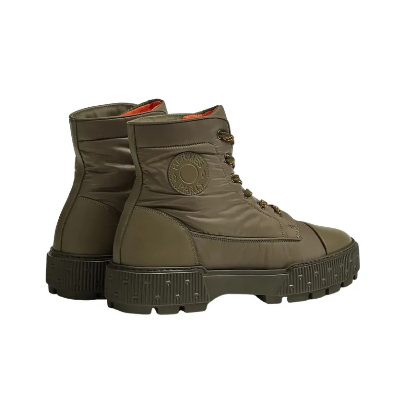 HERMES Fresh Short Ankle Boots Men's Green-2