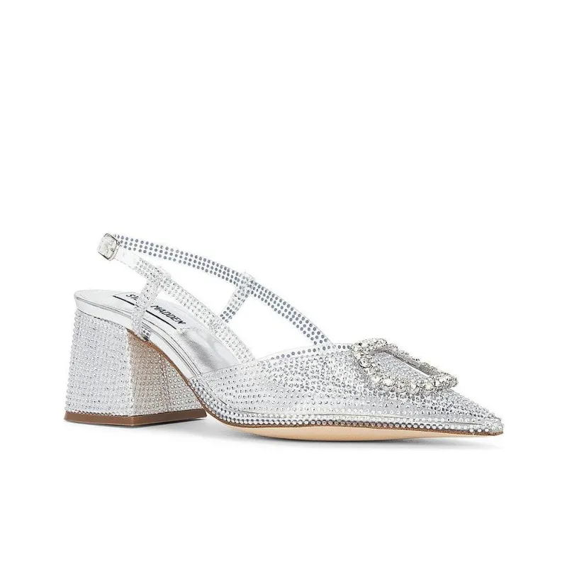 STEVE MADDEN Bergen Heel Chunky Heel High Heels 6.5cm Women's Silver-2