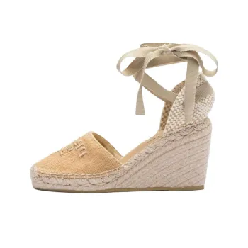 PRADA Wedge Heel High Heels 9cm Women's Light Brown