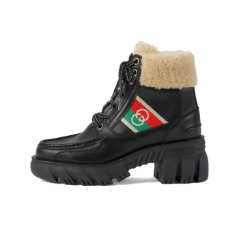 GUCCI Interlocking Collection Ankle Boots 6cm Women's Black
