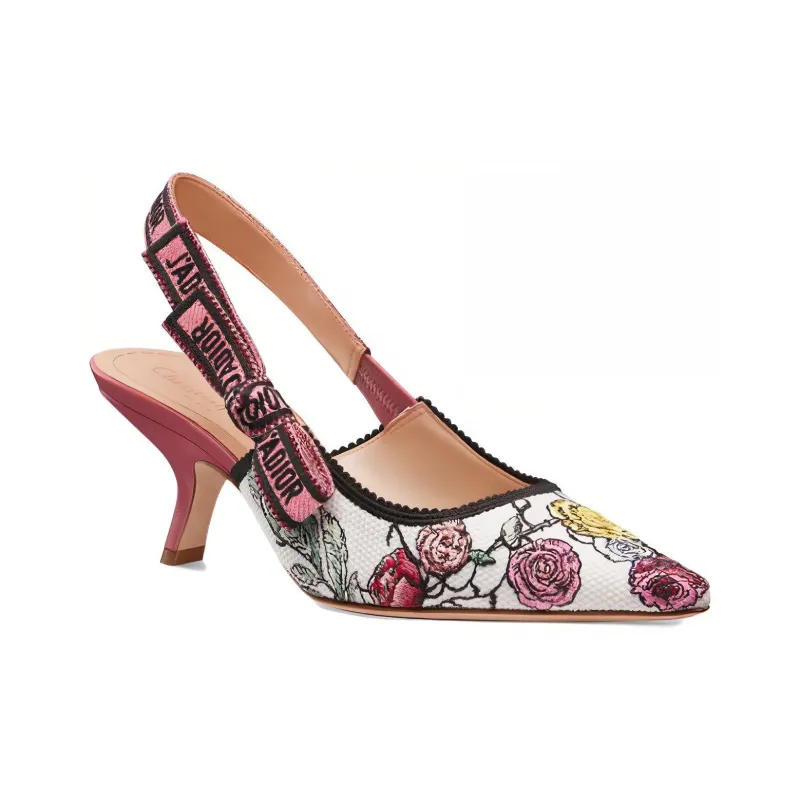 DIOR J'Adior Slim Heel High Heels 5cm Women's White Pink-2