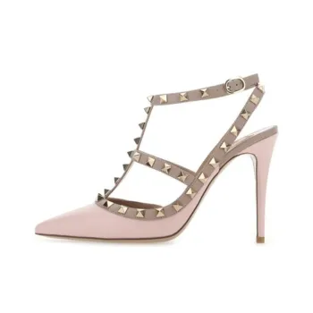 Valentino Rockstud Slim Heel High Heels 10cm Women's Pink