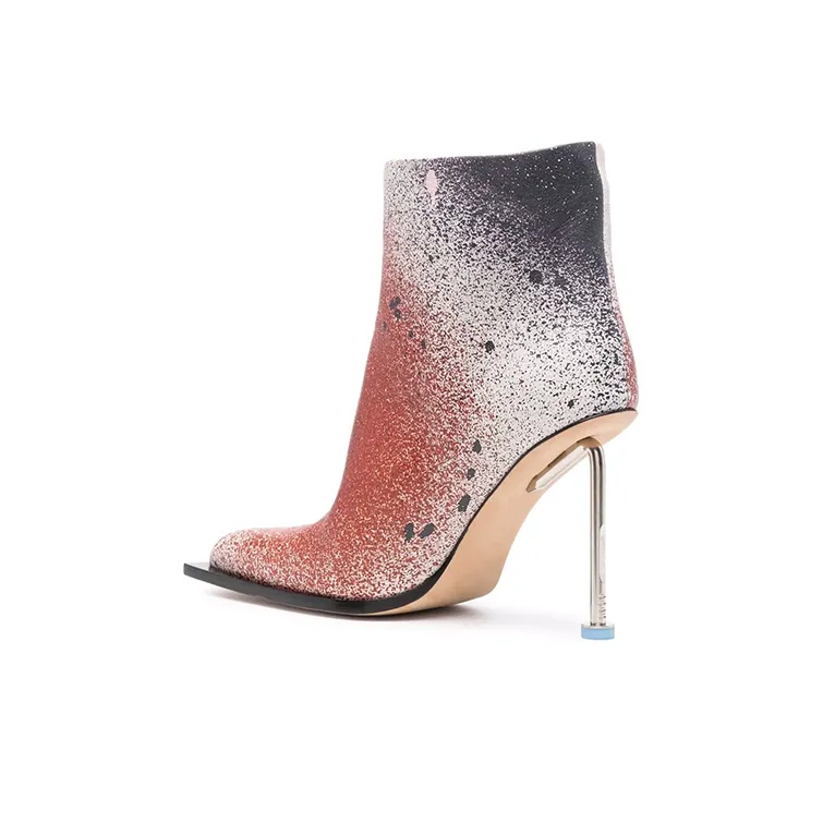 OFF WHITE Paint Splatter Stiletto Boots Women's-3