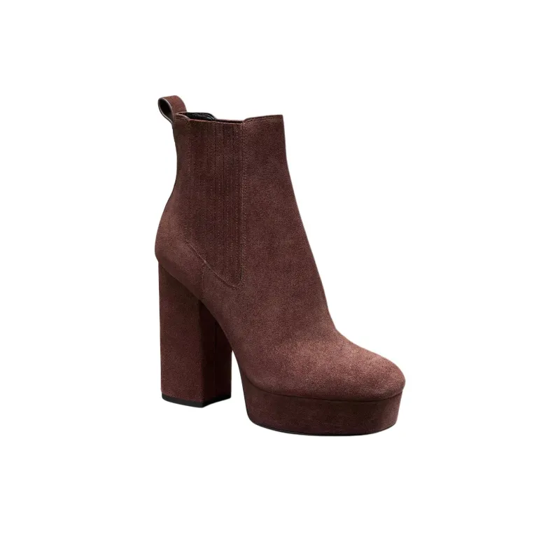 COACH Ivette Short Chelsea Boots 11.5cm Women's Brown-2