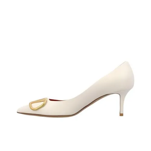 Valentino Vlogo Slim Heel High Heels 6cm Women's Beige