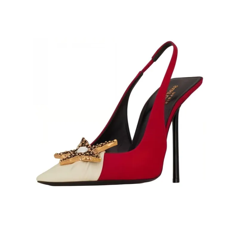 SAINT LAURENT Star-embellished 125mm Pumps-3