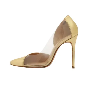 Schutz Cheslie Slim Heel High Heels 11cm Women's Gold