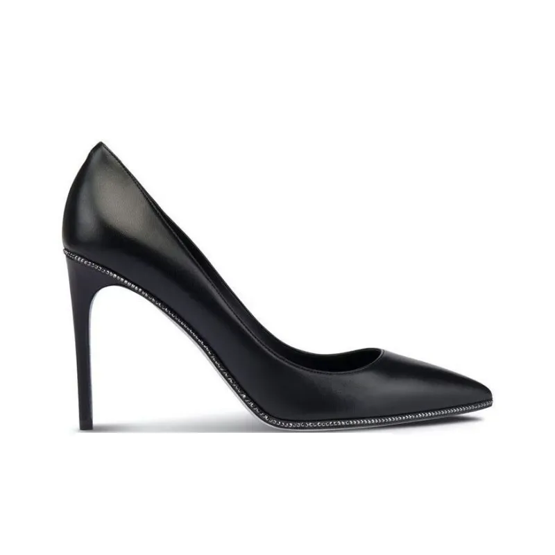 RENE CAOVILLA GRACE Slim Heel High Heels 8cm Women's Black-1