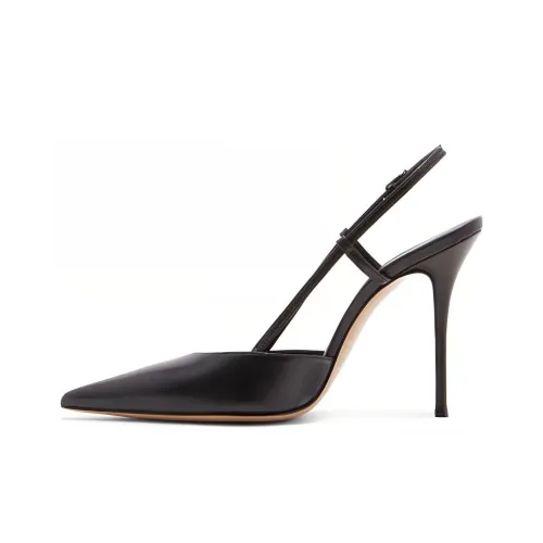 Black Platform Satin Heels