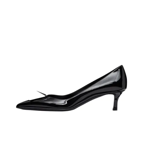 Valentino One Stud Slim Heel High Heels 5cm Women's Black