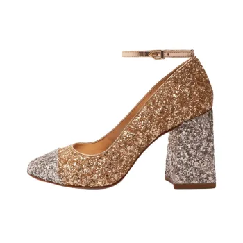 Schutz Dorothy Shine Chunky Heel High Heels 8.7cm Women's Gold