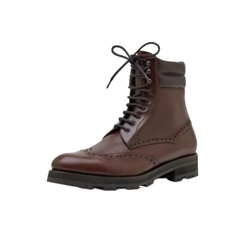 MANOLO BLAHNIK Sapele Ankle Boots Men's Brown-4