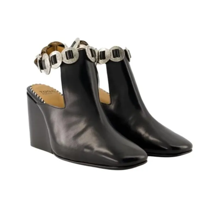 Toga Pulla Chunky Heel High Heels Women's Black-2