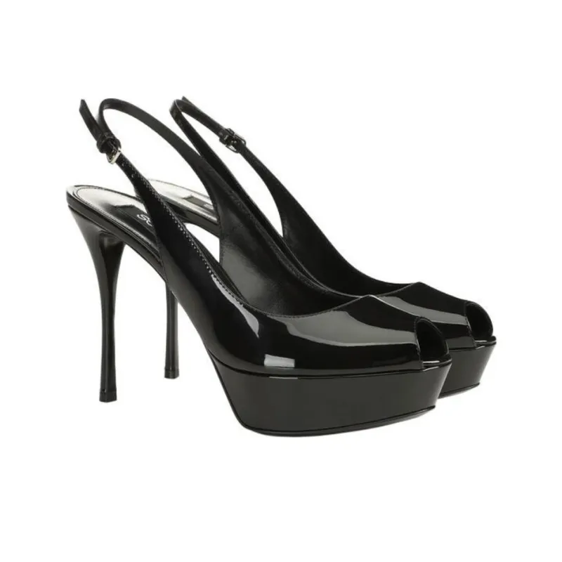 SERGIO ROSSI Godiva Slim Heel High Heels 7.cm Black-2