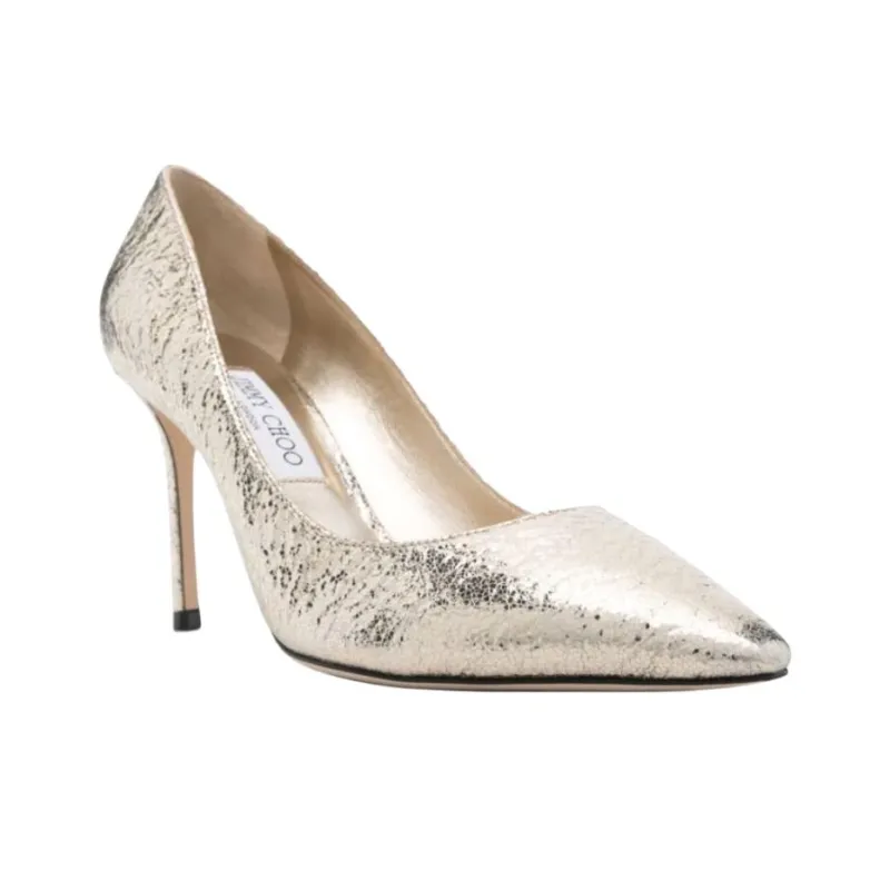 Jimmy Choo ROMY Slim Heel High Heels 8.5cm Women's Gold-2