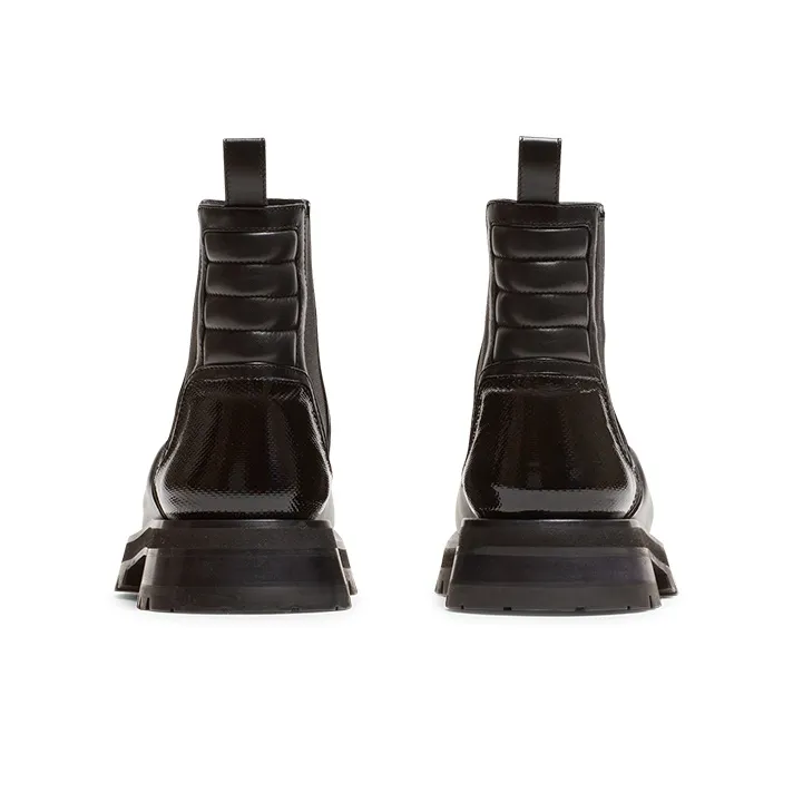 BALMAIN Panelled Square Toe Quilted Boots-3