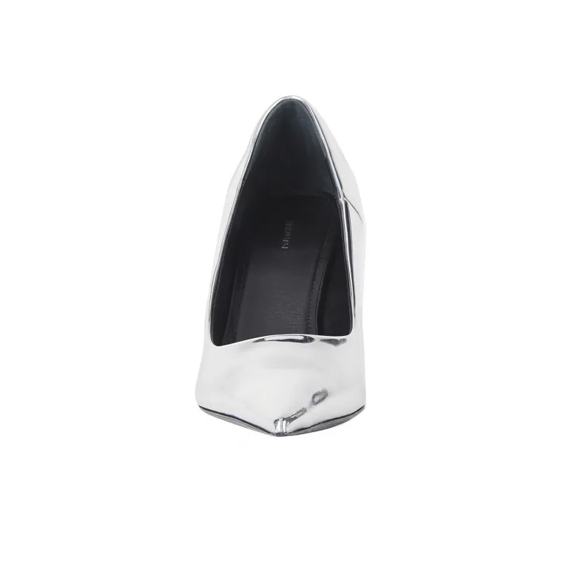 Balenciaga Knife High Heels Women's Silver-2