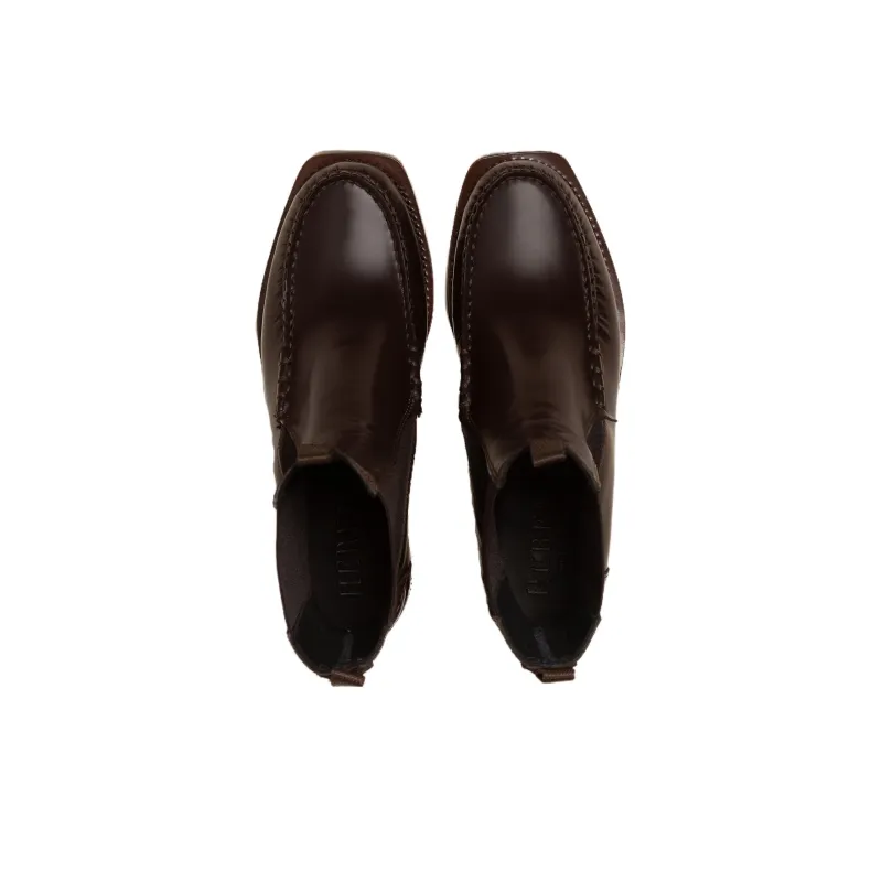 Hereu Alda Short Chelsea Boots Women's Dark Brown-1