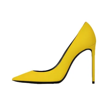 SAINT LAURENT Zoe Steleto Slim Heel High Heels 10.5cm Women's Hydrangea Yellow