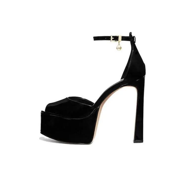 MICHAEL KORS Martina Slim Heel High Heels 12cm Women's Black-0
