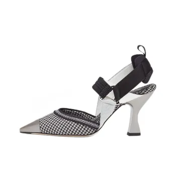FENDI Colibri Chunky Heel High Heels 8.5cm Women's Black White