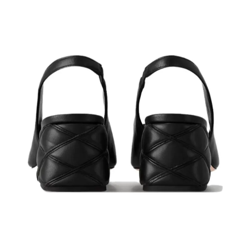 LOUIS VUITTON Shake Chunky Heel High Heels 5.5cm Women's Black-3