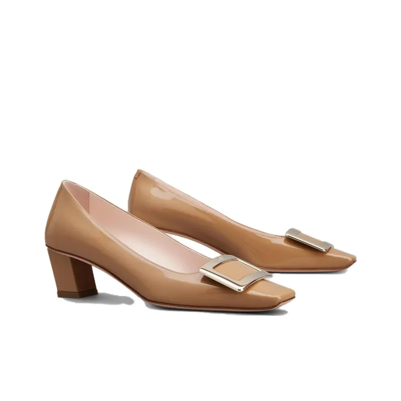 Roger Vivier Chunky Heel High Heels 4.3cm Women's Brown-1