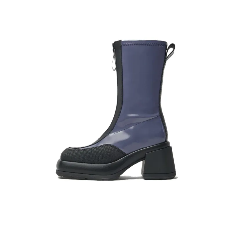 MIISTA Ankle Boots 8cm Women's Black Purple-0