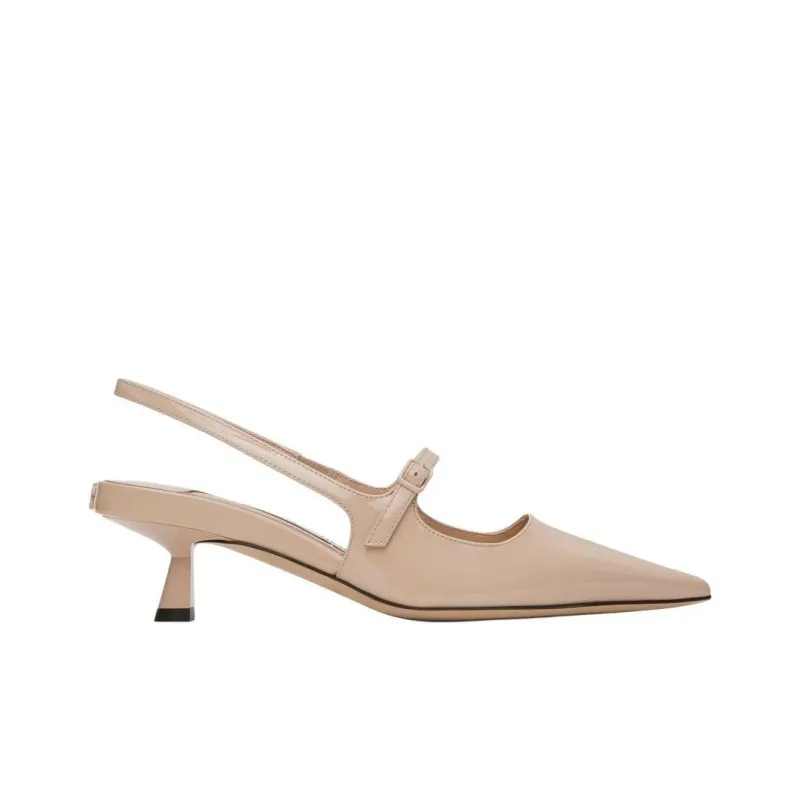 Jimmy Choo Didi Irregular Heel High Heels 4.5cm Women's Nude Pink-1
